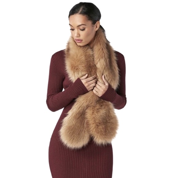 | the extra factor tan faux fur stole | - Picture 6 of 6